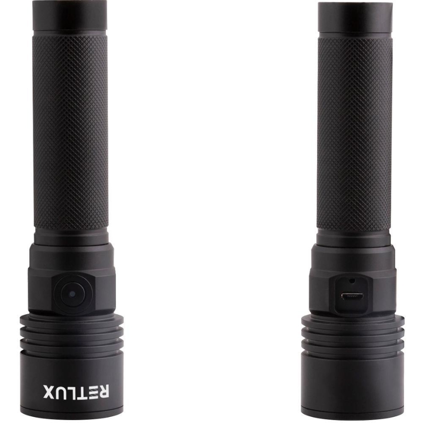 LED laetav alumiiniumist taskulamp LED/3W/2000 mAh IPX4 must