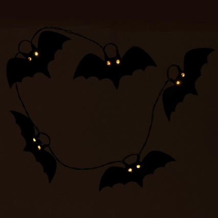 LED dekoratiivne kett HALLOWEEN 10xLED/2xAA/soe valge 1,3m nahkhiired