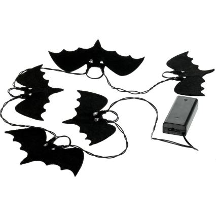 LED dekoratiivne kett HALLOWEEN 10xLED/2xAA/soe valge 1,3m nahkhiired