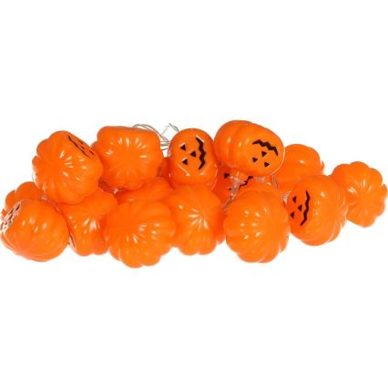 LED dekoratiivne kett HALLOWEEN 20xLED/3xAA/soe valge 3,3m kõrvitsad
