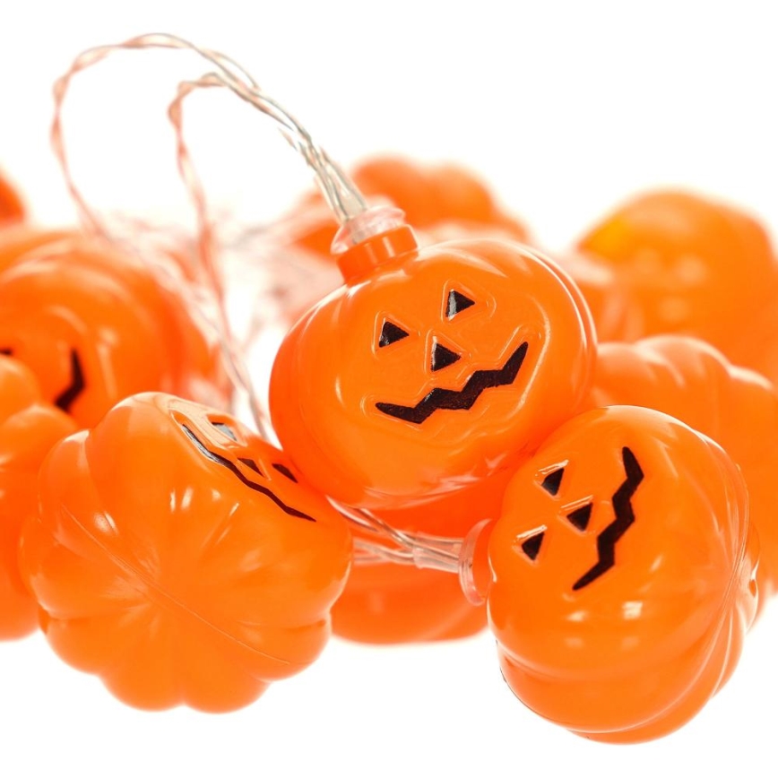 LED dekoratiivne kett HALLOWEEN 20xLED/3xAA/soe valge 3,3m kõrvitsad