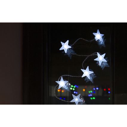 LED Dekoratiivne valguskett iminappidega 10xLED/2xAA 1,8m külmvalge