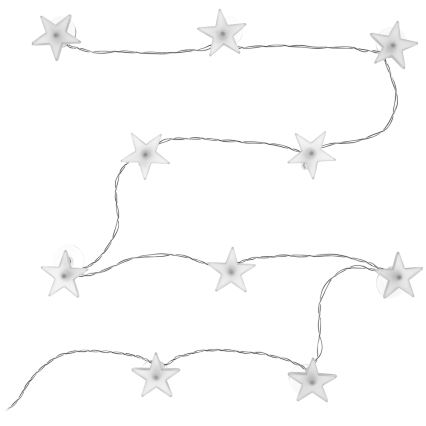 LED dekoratiivne valguskett iminappadega 10×LED/2×AA 1,8 m külmvalge