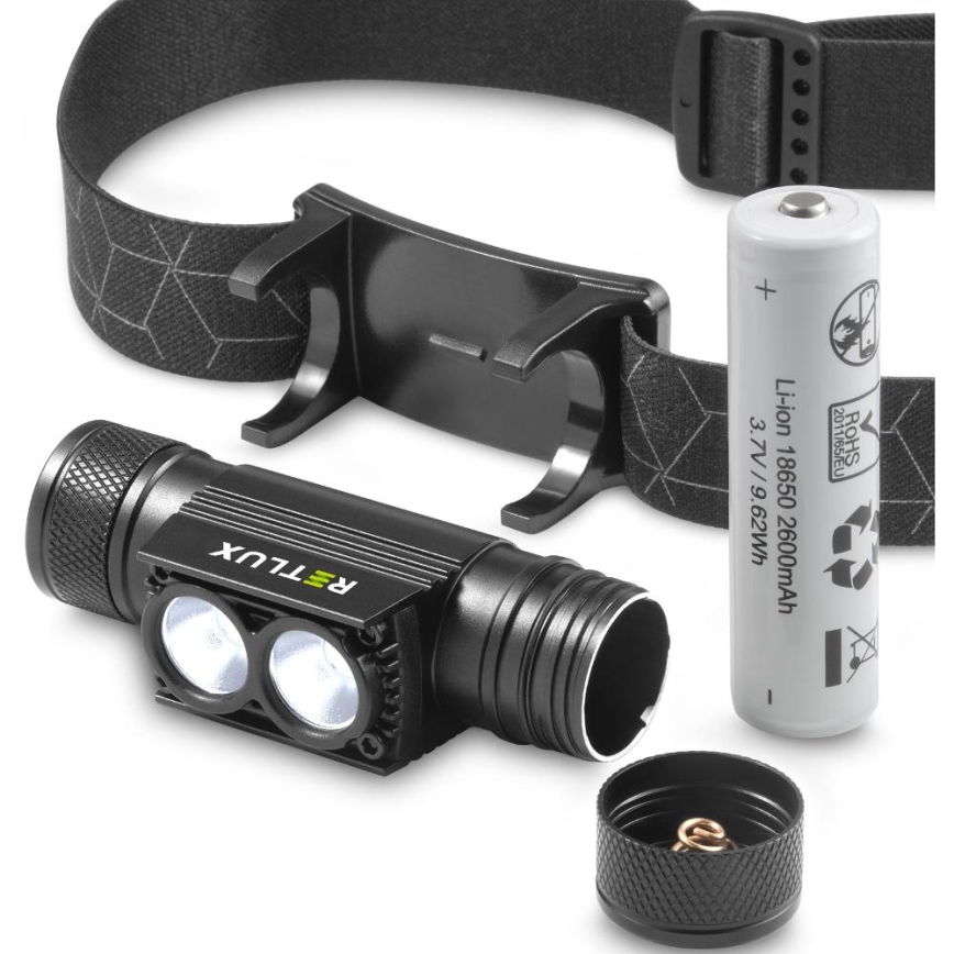 LED Hämardatav laetav alumiinium pealamp LED/2600 mAh IP65