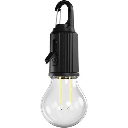 Retlux - LED Hämardatav laetav taskulamp LED/0,3W/USB 400 mAh IP44 must