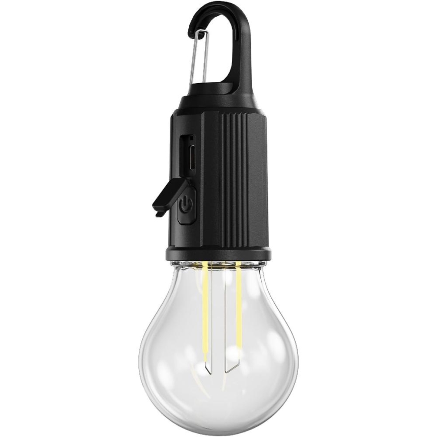 Retlux - LED Hämardatav laetav taskulamp LED/0,3W/USB 400 mAh IP44 must