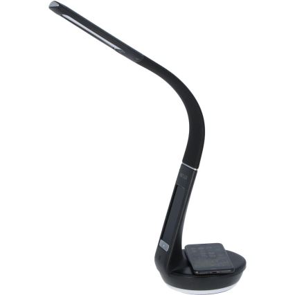 LED Hämardatav laualamp juhtmevaba laadimisega Qi 5W ja ekraan LED/6W/230V 3000/4000/6000K must