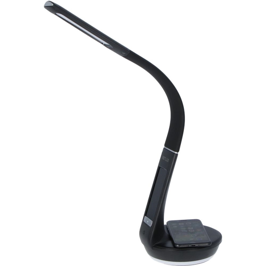 LED Hämardatav laualamp juhtmevaba laadimisega Qi 5W ja ekraan LED/6W/230V 3000/4000/6000K must