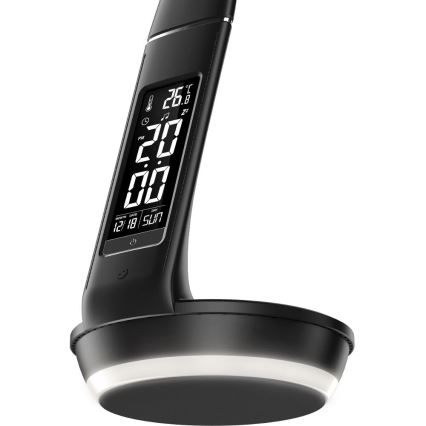 LED Hämardatav laualamp juhtmevaba laadimisega Qi 5W ja ekraan LED/6W/230V 3000/4000/6000K must