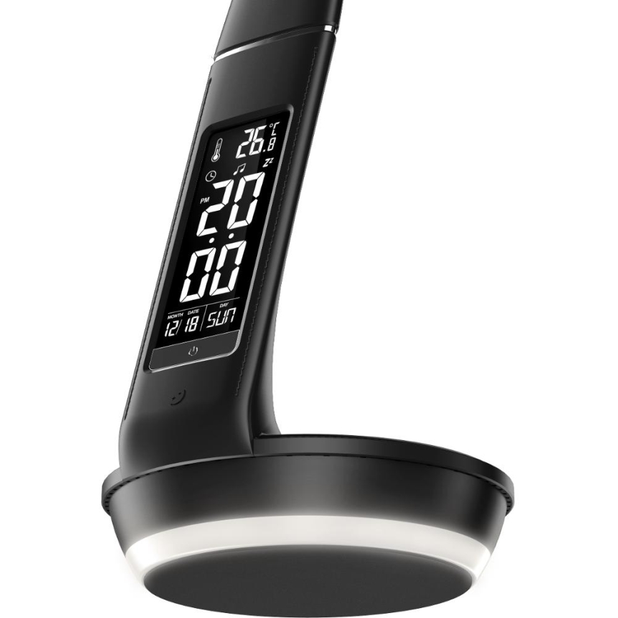 LED Hämardatav laualamp juhtmevaba laadimisega Qi 5W ja ekraan LED/6W/230V 3000/4000/6000K must