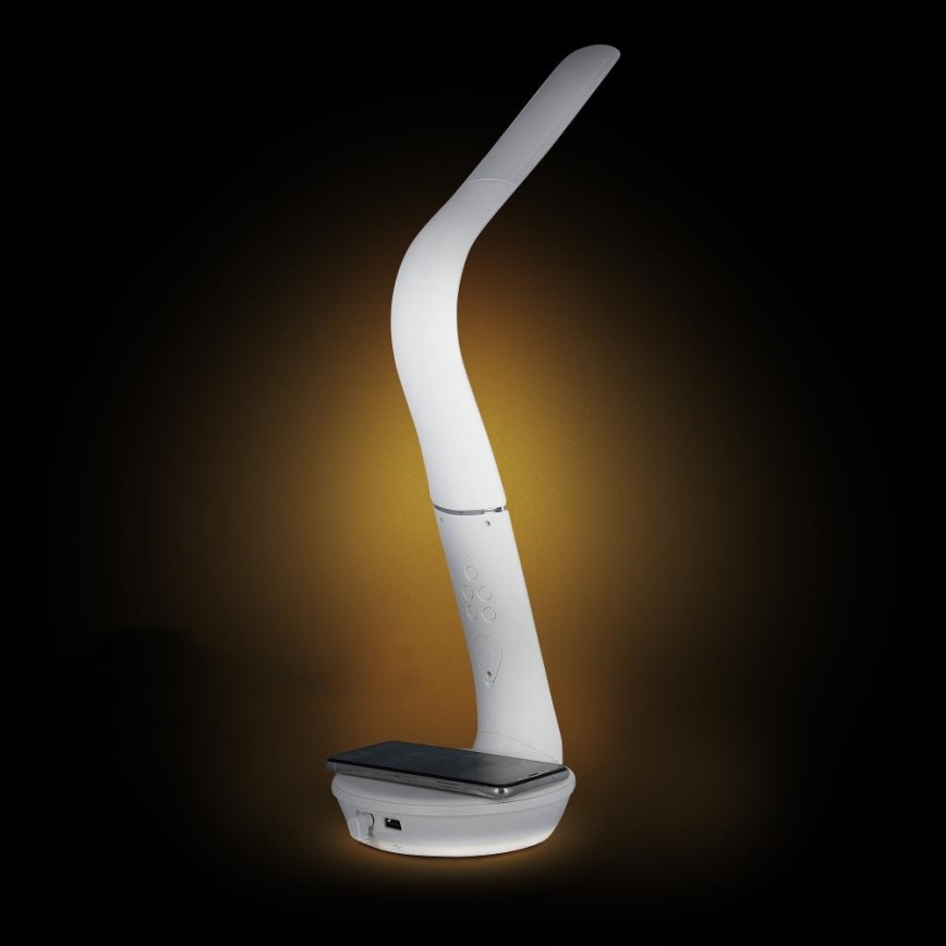 LED Hämardatav laualamp juhtmevaba laadimisega Qi 5W ja ekraan LED/6W/230V 3000/4000/6000K valge