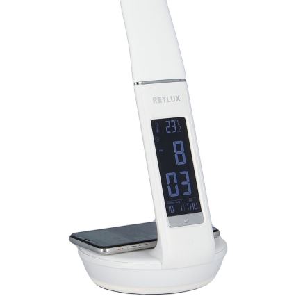 LED Hämardatav laualamp juhtmevaba laadimisega Qi 5W ja ekraan LED/6W/230V 3000/4000/6000K valge