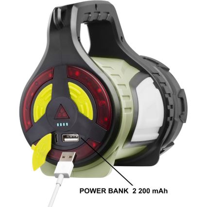 LED Hämardatav väli laetav taskulamp akupangaga LED/21W/4400mAh IP44