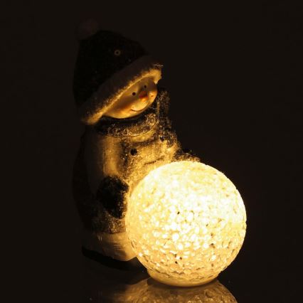 LED Jõulukaunistus LED/2xLR44/soe valge lumememm koos lumepalliga