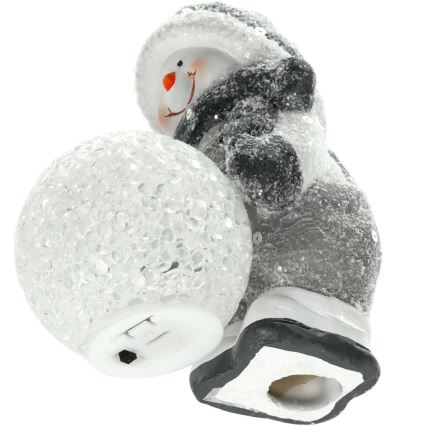 LED Jõulukaunistus LED/2xLR44/soe valge lumememm koos lumepalliga