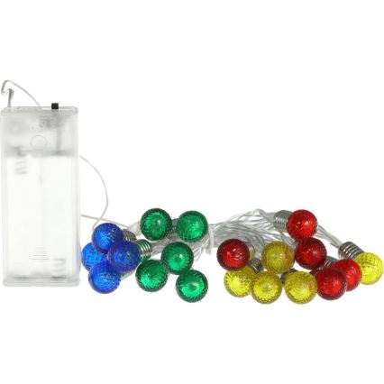 LED jõulukett 20xLED/2xAA/soe valge 1,8m pirnid
