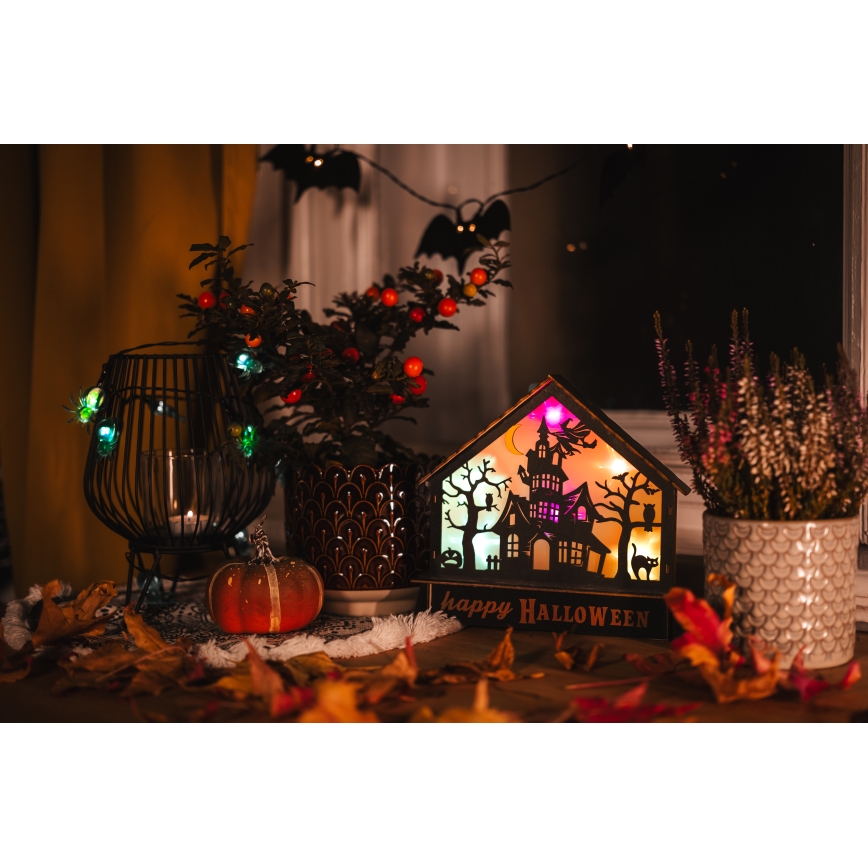 LED Kaunistus HALLOWEEN LED/2xAA/mitmevärviline kummitusmaja