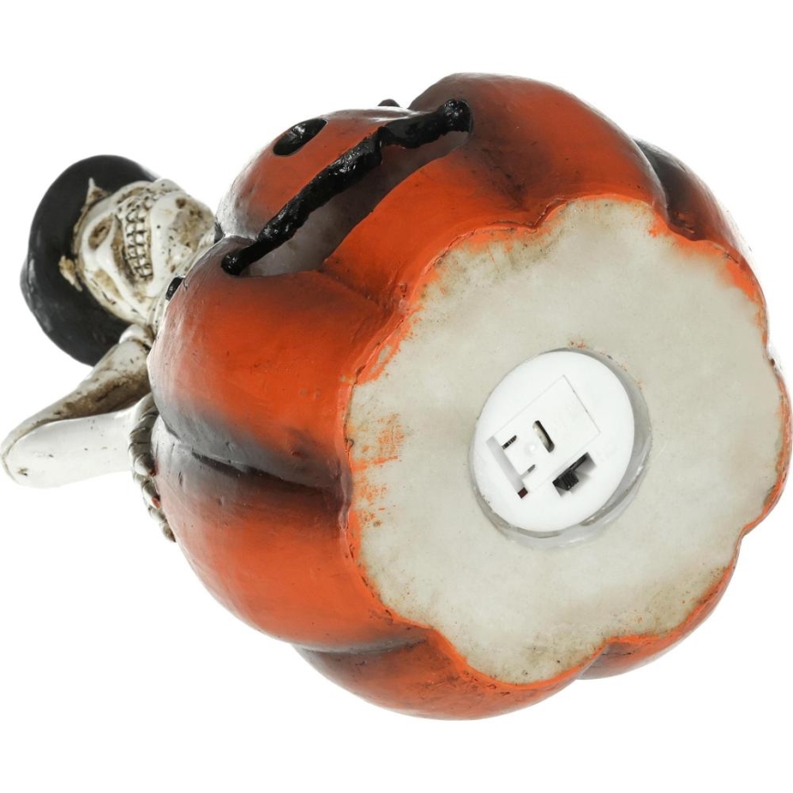 LED Kaunistus HALLOWEEN LED/2xLR44/soe valge luukere kõrvitsa sees vaik