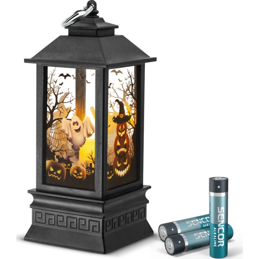 LED Kaunistus HALLOWEEN LED/3xAAA/soe valge latern kõrvitsatega