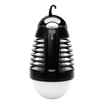 Retlux - LED laetav kaasaskantav lamp putukalõksuga LED/5W/1800 mAh IP44 must