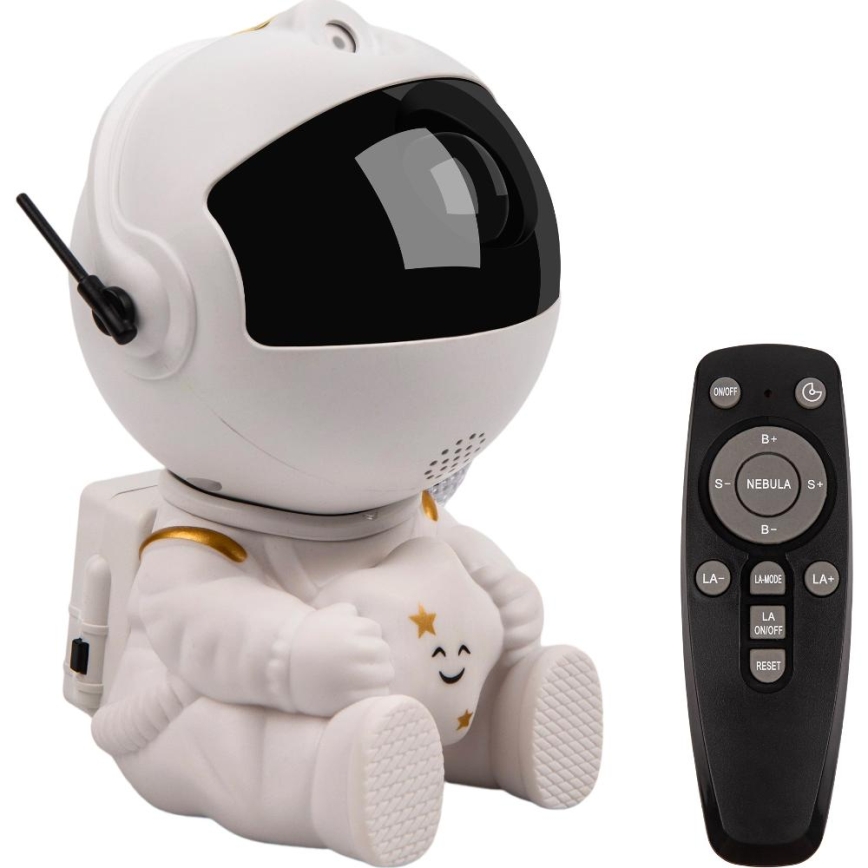LED lasteprojektor 230V astronaut 12,5 cm + kaugjuhtimispult