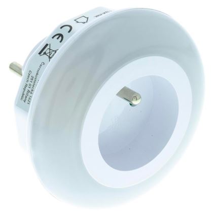 LED Navigatsioonivalgusti hämaraanduri ja pistikupesaga LED/0,6W/230V
