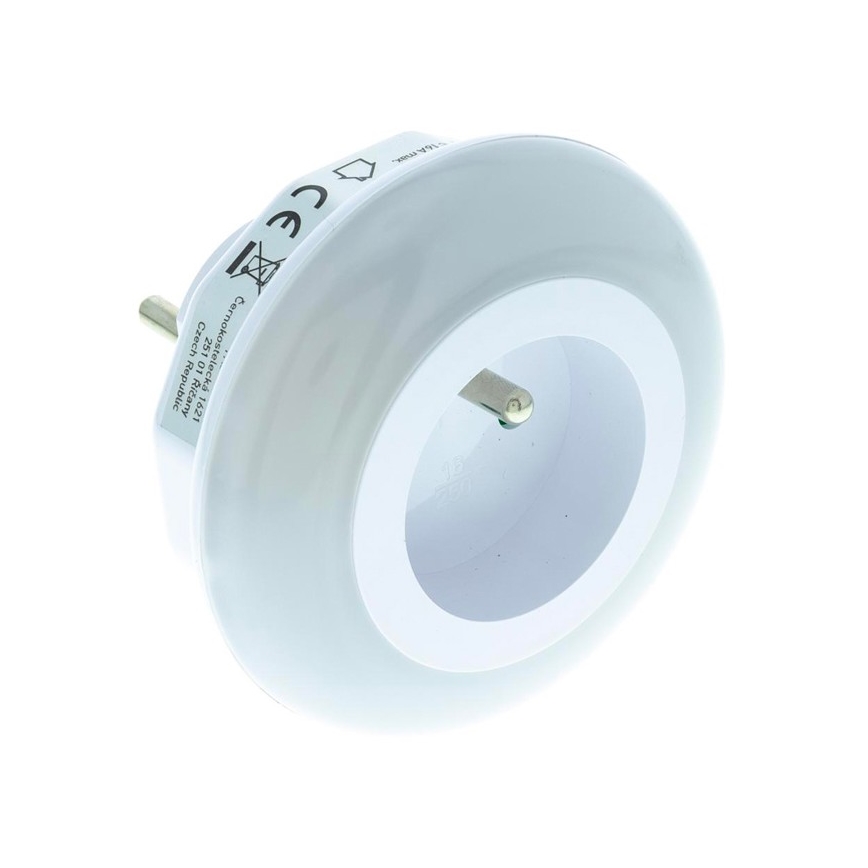 LED Navigatsioonivalgusti hämaraanduri ja pistikupesaga LED/0,6W/230V