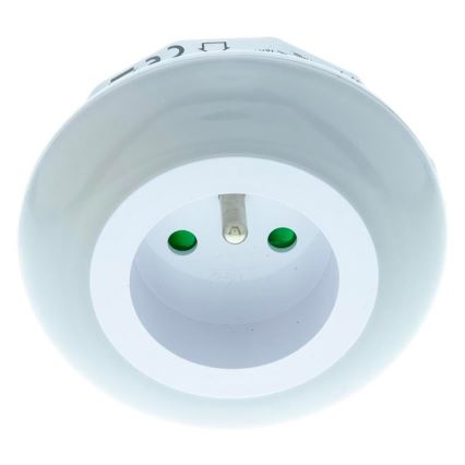 LED Navigatsioonivalgusti hämaraanduri ja pistikupesaga LED/0,6W/230V