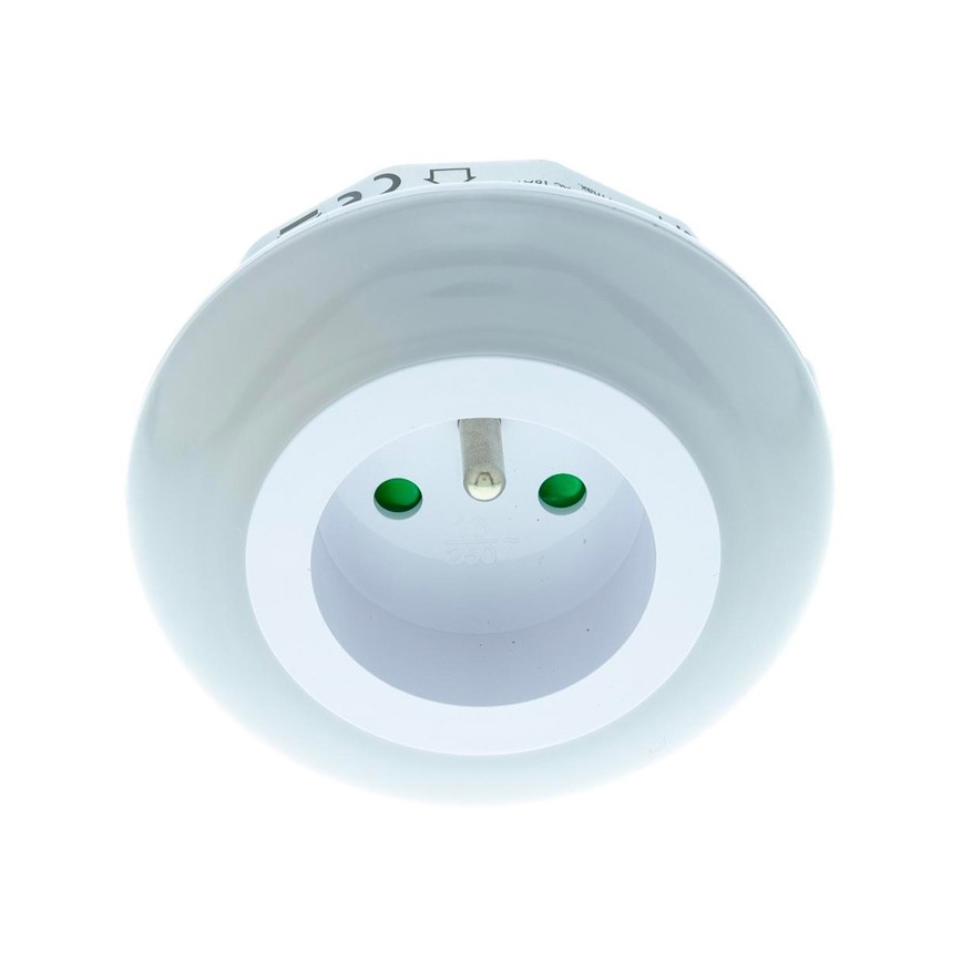 LED Navigatsioonivalgusti hämaraanduri ja pistikupesaga LED/0,6W/230V