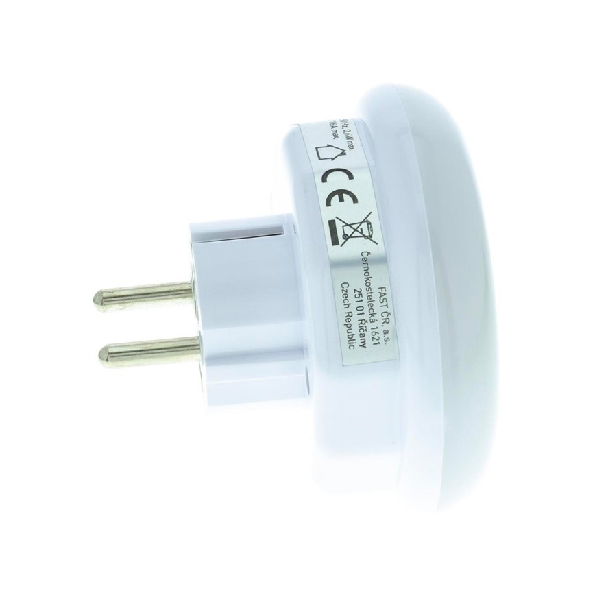 LED Navigatsioonivalgusti hämaraanduri ja pistikupesaga LED/0,6W/230V