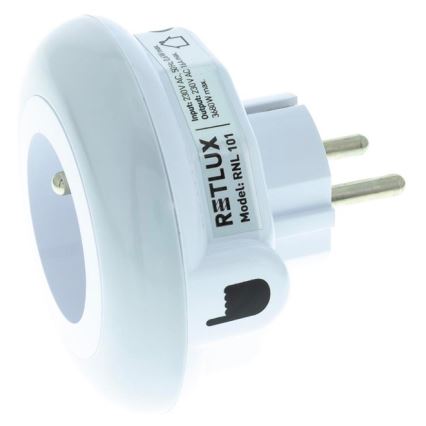 LED Navigatsioonivalgusti hämaraanduri ja pistikupesaga LED/0,6W/230V