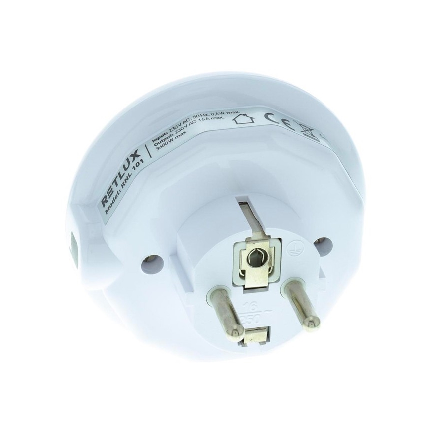 LED Navigatsioonivalgusti hämaraanduri ja pistikupesaga LED/0,6W/230V
