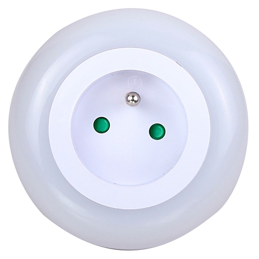 LED Navigatsioonivalgusti hämaraanduri ja pistikupesaga LED/0,6W/230V
