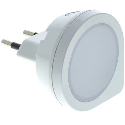 LED Navigatsioonivalgusti pistikupessa anduriga LED/0,4W/230V 3000K valge
