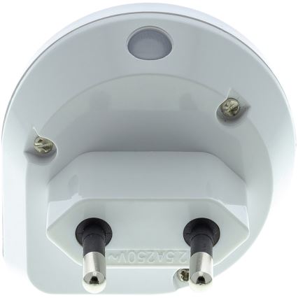 LED Navigatsioonivalgusti pistikupessa anduriga LED/0,4W/230V 3000K valge