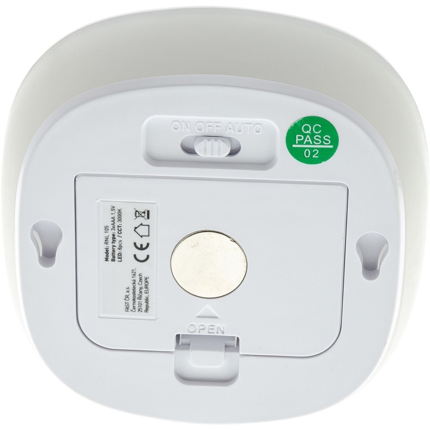 LED Öövalgusti anduriga LED/0,45W/3xAAA 3000K valge