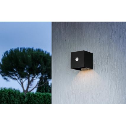 Retlux - LED-päikesepaneeliga seinavalgusti anduriga LED/1W/3,7V 1200 mAh IP44 must