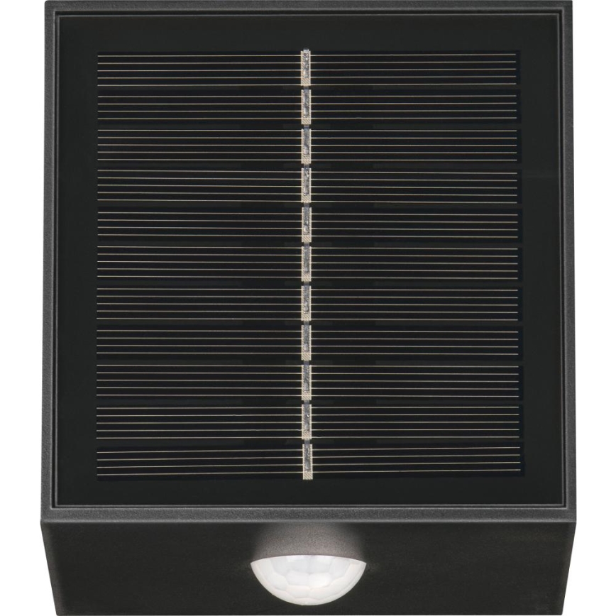 Retlux - LED-päikesepaneeliga seinavalgusti anduriga LED/1W/3,7V 1200 mAh IP44 must