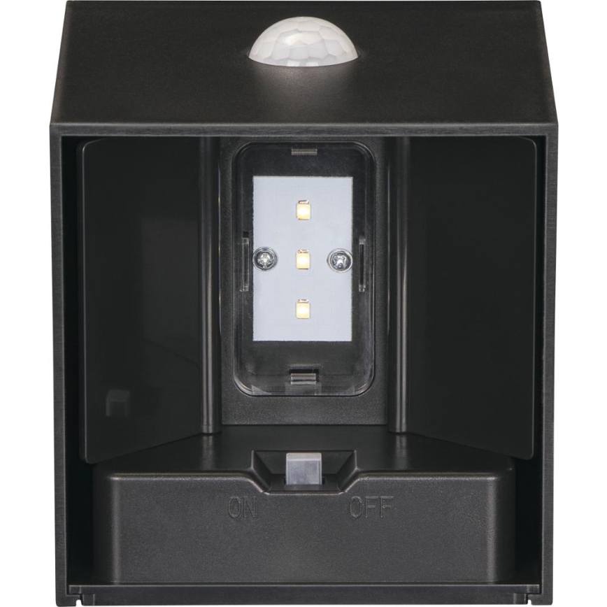 Retlux - LED-päikesepaneeliga seinavalgusti anduriga LED/1W/3,7V 1200 mAh IP44 must