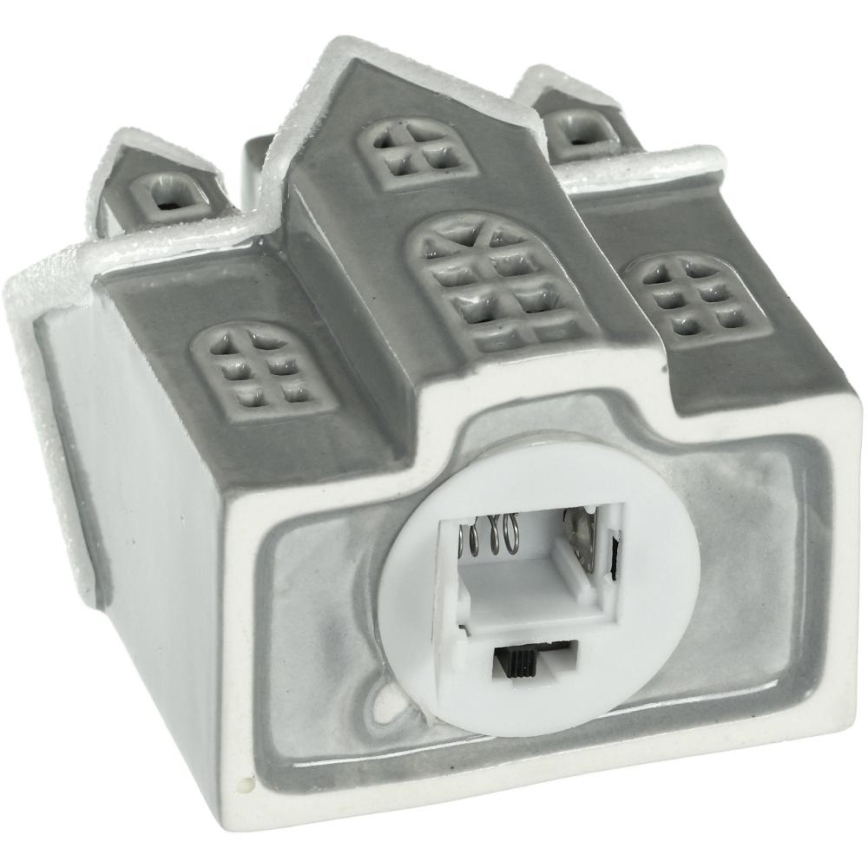 LED Portselan kaunistus LED/2xLR44/soe valge maja hall