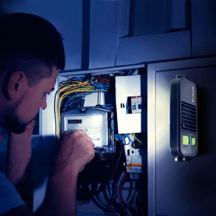 LED-töötaskulamp akupanga funktsiooniga, 4400 mAh, IP44, kollane/must