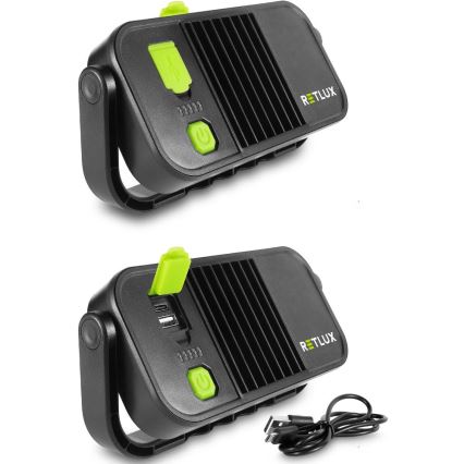 LED-töötaskulamp akupanga funktsiooniga, 4400 mAh, IP44, kollane/must