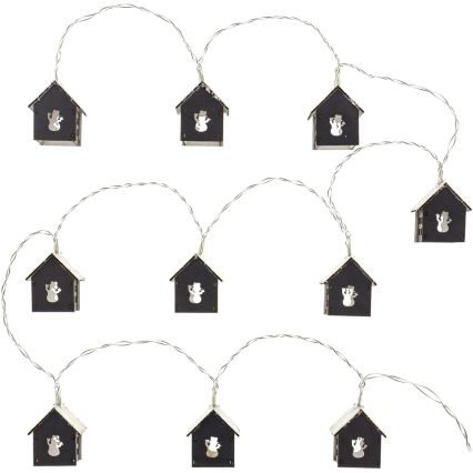 LED-valguskett 10×LED/2×AA, 2,3 m, soe valge