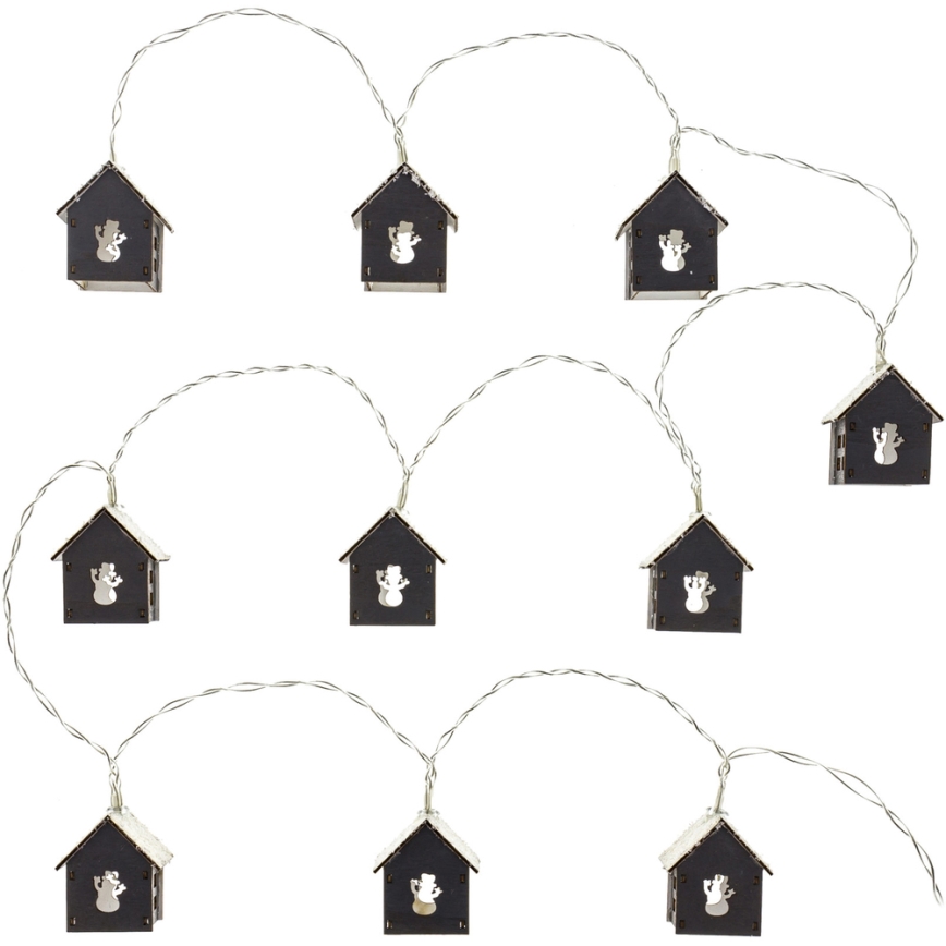 LED-valguskett 10×LED/2×AA, 2,3 m, soe valge