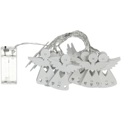 LED Valguskett 10xLED/2xAA/soe valge 2m inglid