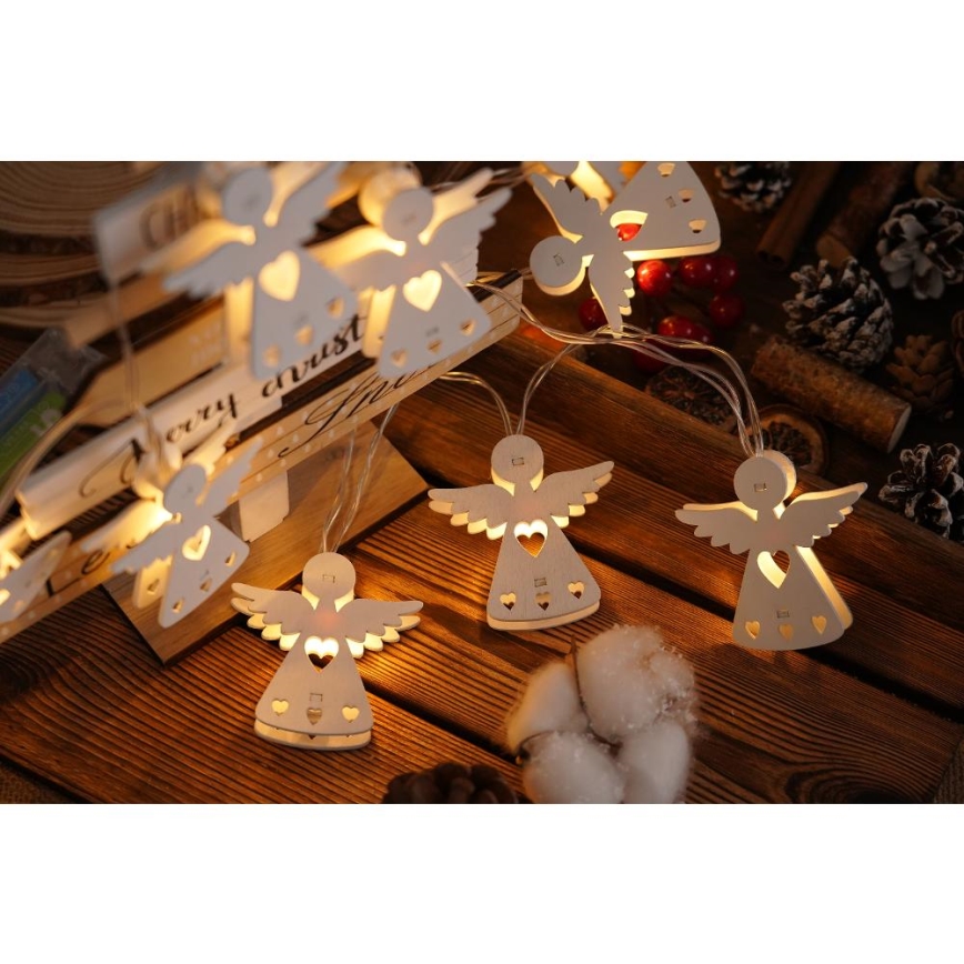 LED  valguskett 10xLED/2xAA/soe valge 2m inglikujulised