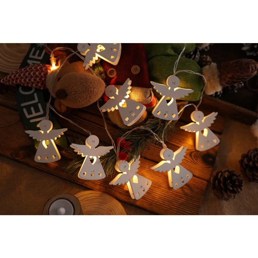 LED  valguskett 10xLED/2xAA/soe valge 2m inglikujulised