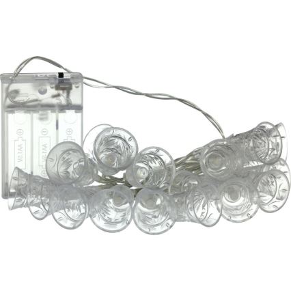 LED Valguskett 20xLED/3xAA/soe valge 2,2m kellad