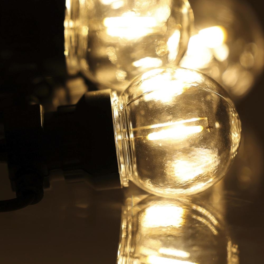 LED Väli dekoratiivne kett GARLAND G45 10xE27/230V 8m IP44 soe valge