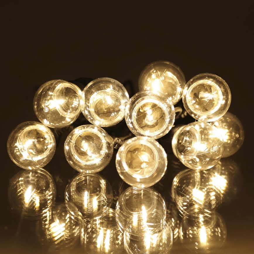 LED Väli dekoratiivne kett GARLAND G45 10xE27/230V 8m IP44 soe valge